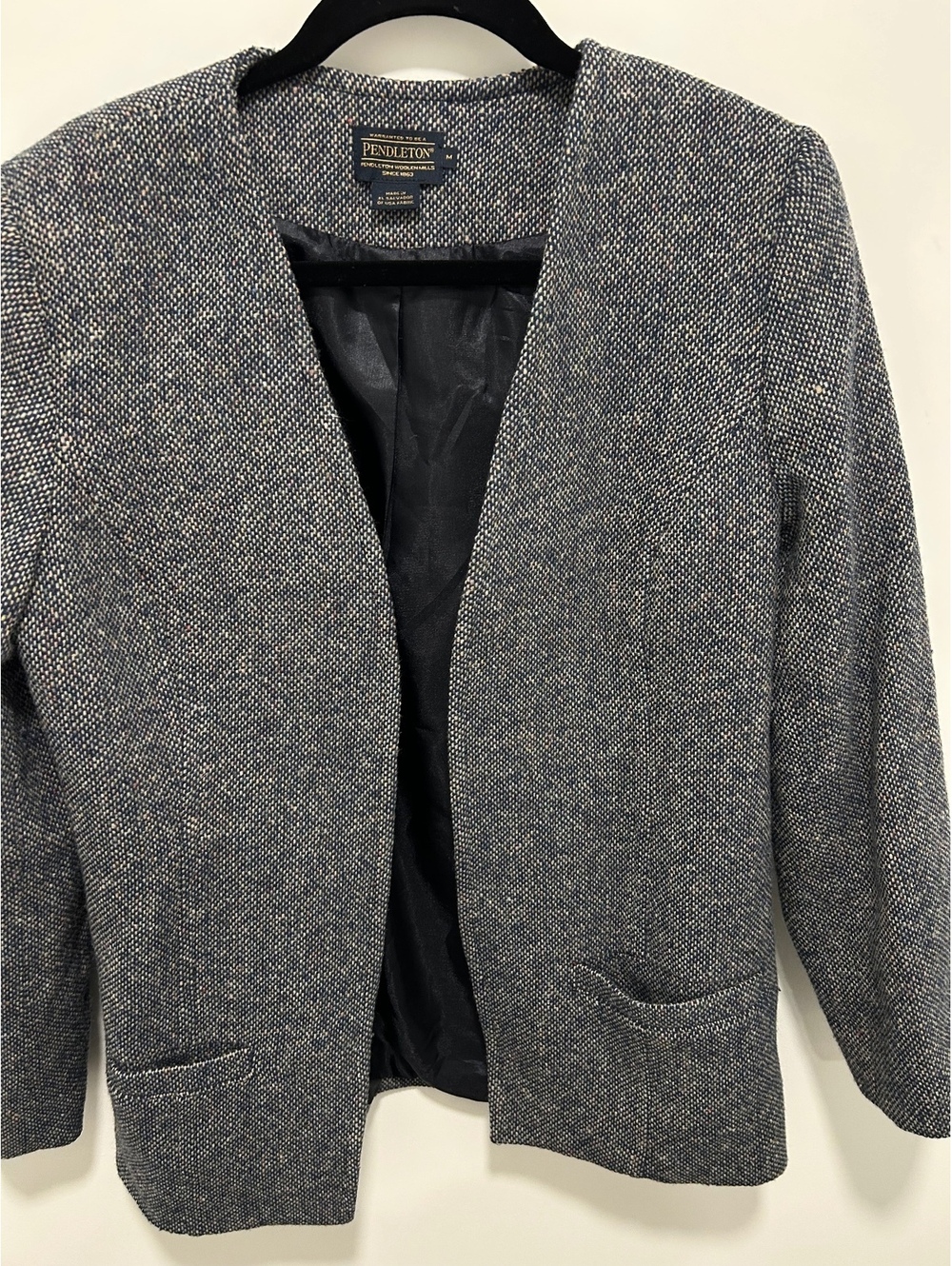 Pendleton Women's Wool Blend Open Front Blazer Jacket - Picture 3 of 11